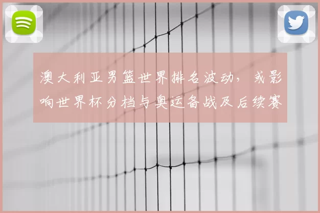 澳大利亚男篮世界排名波动，或影响世界杯分档与奥运备战及后续赛程